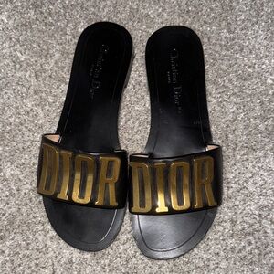Christian Dior ‘Diorevolution’ Black and Gold Sandals - 100% authentic